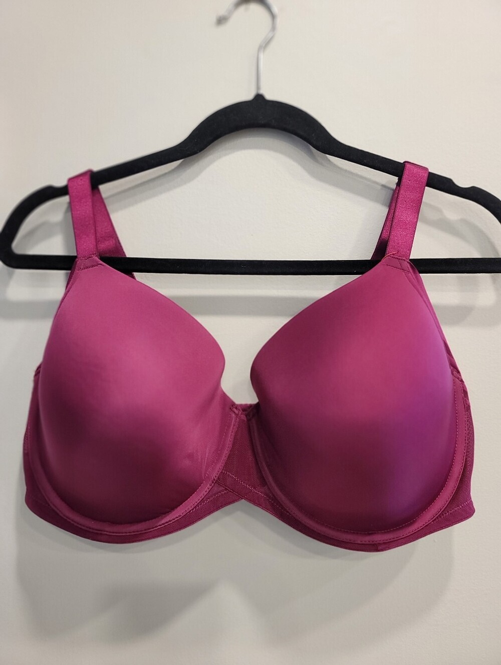 NWT 40DDD Magenta Paramour Marvelous Full Figure Seamless Side Smoother Bra